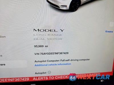 Zdjęcie 9 z 13 samochodu: 2022 TESLA MODEL Y VIN:7SAYGDEE1NF367429 - miniatura