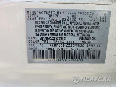 Zdjęcie 12 z 12 samochodu: 2020 NISSAN SENTRA SV VIN:3N1AB8CVXLY281693 - miniatura