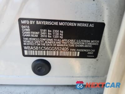 Zdjęcie 12 z 12 samochodu: 2016 BMW 535 I VIN:WBA5B1C56GG552405 - miniatura
