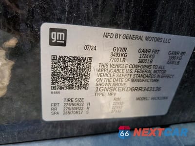 Zdjęcie 13 z 13 samochodu: 2024 CHEVROLET SUBURBAN K1500 RST VIN:1GNSKEKD6RR343136 - miniatura