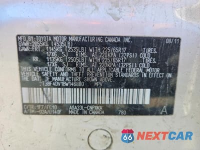 Zdjęcie 13 z 13 samochodu: 2011 TOYOTA RAV4 BASE VIN:2T3BF4DV1BW146880 - miniatura