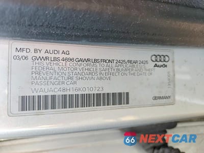 Zdjęcie 12 z 12 samochodu: 2006 AUDI A4 1.8 CABRIOLET VIN:WAUAC48H16K010723 - miniatura