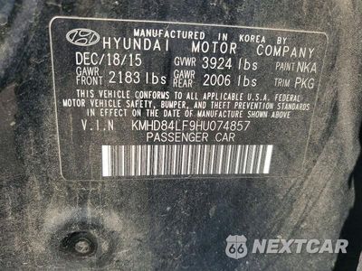 Zdjęcie 12 z 12 samochodu: 2017 HYUNDAI ELANTRA SE VIN:KMHD84LF9HU074857 - miniatura