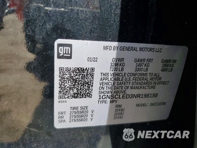 Zdjęcie 13 z 13 samochodu: 2022 CHEVROLET TAHOE C1500 VIN:1GNSCLED3NR198158 - miniatura