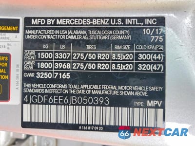 Zdjęcie 14 z 14 samochodu: 2018 MERCEDES-BENZ GLS 450 4MATIC VIN:4JGDF6EE6JB050393 - miniatura