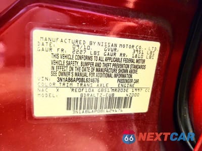 Zdjęcie 12 z 12 samochodu: 2011 NISSAN SENTRA 2.0 VIN:3N1AB6AP0BL624676 - miniatura