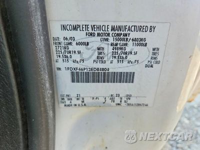 Zdjęcie 12 z 12 samochodu: 2003 FORD F450 SUPER DUTY VIN:1FDXF46P13ED84804 - miniatura