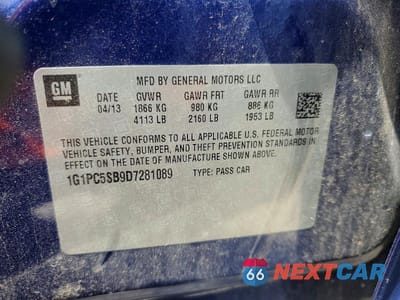 Zdjęcie 12 z 12 samochodu: 2013 CHEVROLET CRUZE LT VIN:1G1PC5SB9D7281089 - miniatura