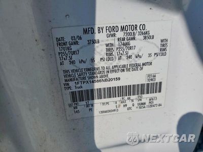 Zdjęcie 12 z 12 samochodu: 2006 FORD F150 VIN:1FTPX14586NB20159 - miniatura