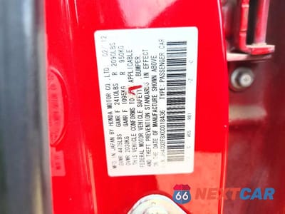 Zdjęcie 12 z 12 samochodu: 2012 ACURA TSX SE VIN:JH4CU2F8XCC018436 - miniatura