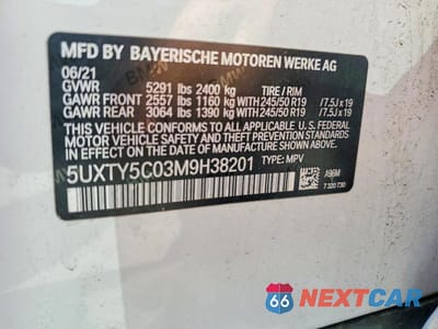 Zdjęcie 13 z 13 samochodu: 2021 BMW X3 XDRIVE30I VIN:5UXTY5C03M9H38201 - miniatura