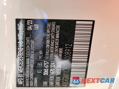 Zdjęcie 13 z 13 samochodu: 2023 MERCEDES-BENZ EQE SUV 350 4MATIC VIN:4JGGM1CB7PA008912 - miniatura