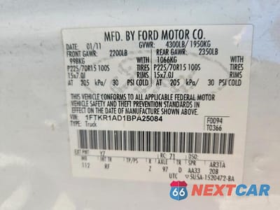 Zdjęcie 12 z 12 samochodu: 2011 FORD RANGER VIN:1FTKR1AD1BPA25084 - miniatura