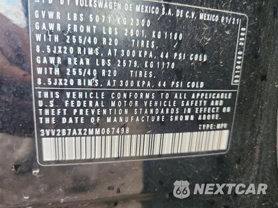 Zdjęcie 12 z 12 samochodu: 2021 VOLKSWAGEN TIGUAN SE VIN:3VV2B7AX2MM067498 - miniatura