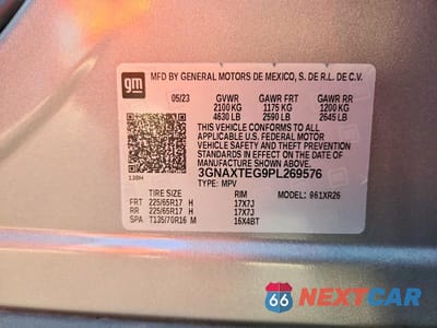 Zdjęcie 13 z 13 samochodu: 2023 CHEVROLET EQUINOX LT VIN:3GNAXTEG9PL269576 - miniatura