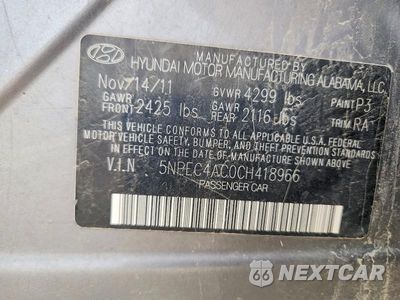 Zdjęcie 12 z 12 samochodu: 2012 HYUNDAI SONATA SE VIN:5NPEC4AC0CH418966 - miniatura