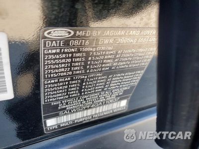 Zdjęcie 13 z 13 samochodu: 2016 LAND ROVER RANGE ROVER SPORT HST VIN:SALWS2PF4GA110637 - miniatura
