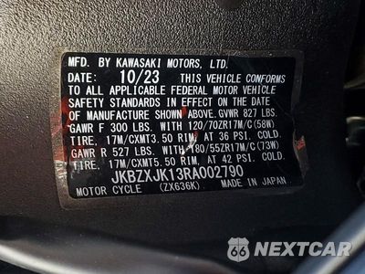 Zdjęcie 9 z 9 samochodu: 2024 KAWASAKI ZX636 K VIN:JKBZXJK13RA002790 - miniatura