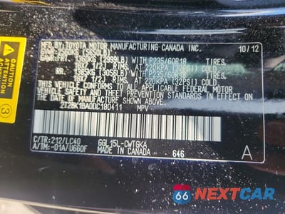 Zdjęcie 13 z 13 samochodu: 2013 LEXUS RX 350 BASE VIN:2T2BK1BA0DC180411 - miniatura