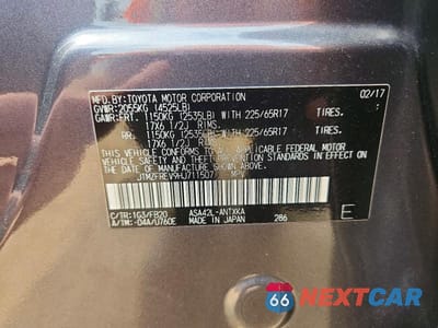 Zdjęcie 13 z 13 samochodu: 2017 TOYOTA RAV4 LE VIN:JTMZFREV9HJ711507 - miniatura
