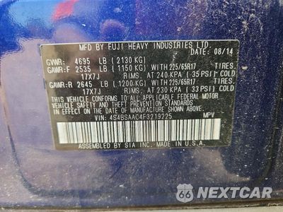 Zdjęcie 14 z 14 samochodu: 2015 SUBARU OUTBACK 2.5I VIN:4S4BSAAC4F3219225 - miniatura