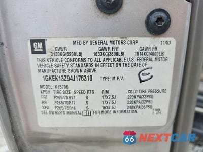 Zdjęcie 13 z 13 samochodu: 2004 GMC YUKON VIN:1GKEK13Z94J176310 - miniatura