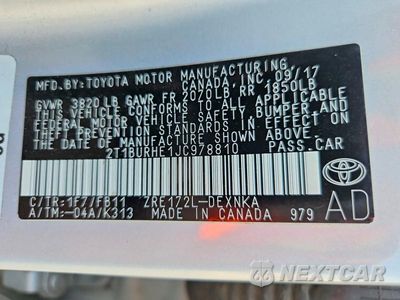 Zdjęcie 13 z 13 samochodu: 2018 TOYOTA COROLLA LE VIN:2T1BURHE1JC978810 - miniatura