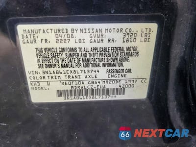 Zdjęcie 12 z 12 samochodu: 2008 NISSAN SENTRA 2.0 VIN:3N1AB61EX8L713744 - miniatura
