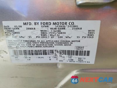 Zdjęcie 13 z 13 samochodu: 2008 LINCOLN MKX VIN:2LMDU68C48BJ26282 - miniatura