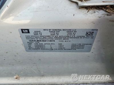 Zdjęcie 12 z 12 samochodu: 2013 CHEVROLET EQUINOX LS VIN:1GNALBEK4DZ114870 - miniatura