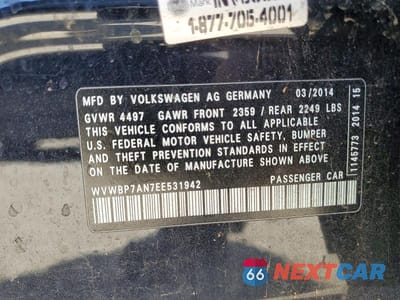 Zdjęcie 12 z 12 samochodu: 2014 VOLKSWAGEN CC SPORT VIN:WVWBP7AN7EE531942 - miniatura