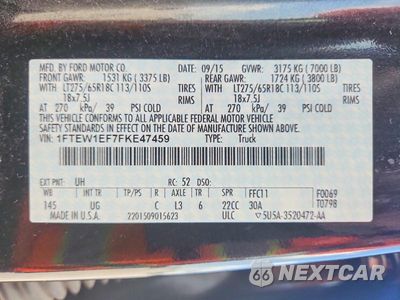 Zdjęcie 12 z 12 samochodu: 2015 FORD F150 SUPERCREW VIN:1FTEW1EF7FKE47459 - miniatura