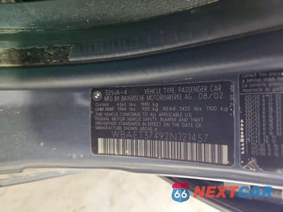Zdjęcie 13 z 13 samochodu: 2002 BMW 325 I VIN:WBAET37492NJ21457 - miniatura