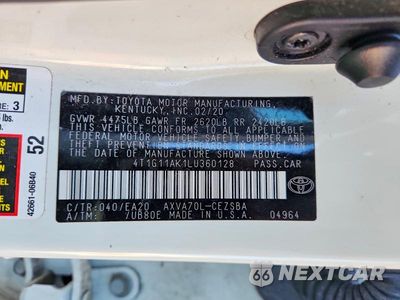 Zdjęcie 12 z 12 samochodu: 2020 TOYOTA CAMRY SE VIN:4T1G11AK1LU360128 - miniatura