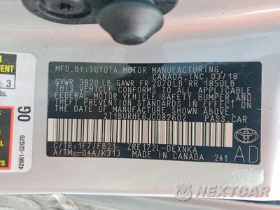 Zdjęcie 13 z 13 samochodu: 2018 TOYOTA COROLLA LE VIN:2T1BURHE6JC082602 - miniatura