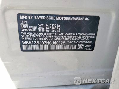 Zdjęcie 12 z 12 samochodu: 2022 BMW 530 XI VIN:WBA13BJ03NCJ40228 - miniatura