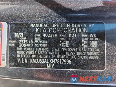 Zdjęcie 14 z 14 samochodu: 2022 KIA SOUL GT LINE VIN:KNDJ63AUXN7817996 - miniatura