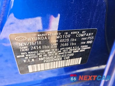 Zdjęcie 13 z 13 samochodu: 2019 GENESIS G70 ADVANCED VIN:KMTG64LA1KU031599 - miniatura