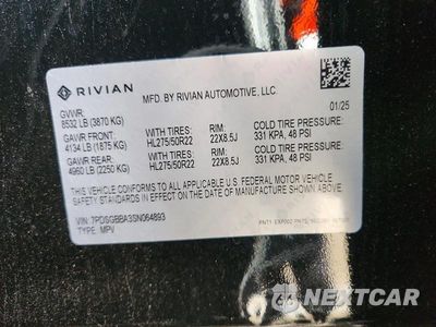 Zdjęcie 13 z 13 samochodu: 2025 RIVIAN R1S ADVENTURE VIN:7PDSGBBA3SN064893 - miniatura
