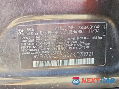 Zdjęcie 12 z 12 samochodu: 2007 BMW 328 XI VIN:WBAVC73537KP31921 - miniatura
