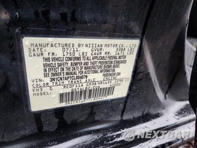 Zdjęcie 12 z 12 samochodu: 2012 NISSAN VERSA 1.6 S VIN:3N1CN7AP7CL804079 - miniatura