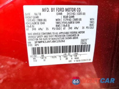 Zdjęcie 13 z 13 samochodu: 2018 FORD EDGE SEL VIN:2FMPK3J97JBC25292 - miniatura