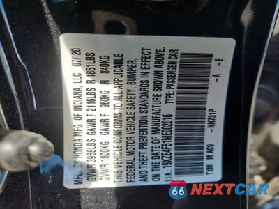 Zdjęcie 12 z 12 samochodu: 2021 HONDA INSIGHT EX VIN:19XZE4F51ME002016 - miniatura