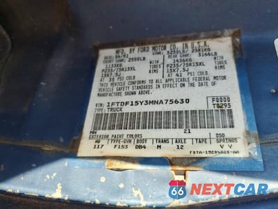 Zdjęcie 12 z 12 samochodu: 1991 FORD F150 VIN:1FTDF15Y3MNA75630 - miniatura