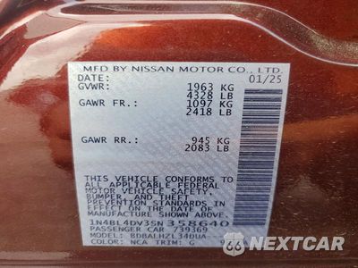Zdjęcie 12 z 12 samochodu: 2025 NISSAN ALTIMA SV VIN:1N4BL4DV3SN358640 - miniatura
