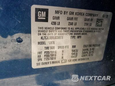 Zdjęcie 13 z 13 samochodu: 2020 CHEVROLET TRAX 1LT VIN:KL7CJLSBXLB336576 - miniatura