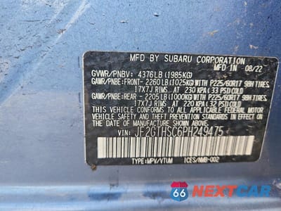 Zdjęcie 12 z 12 samochodu: 2023 SUBARU CROSSTREK SPORT VIN:JF2GTHSC6PH249475 - miniatura