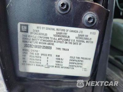 Zdjęcie 12 z 12 samochodu: 2003 CHEVROLET SILVERADO C1500 VIN:2GCEC19X931258609 - miniatura