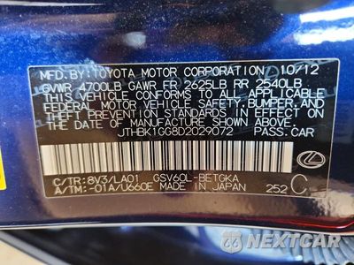 Zdjęcie 12 z 12 samochodu: 2013 LEXUS ES 350 VIN:JTHBK1GG8D2029072 - miniatura