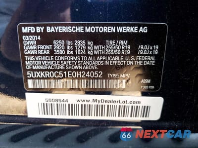 Zdjęcie 13 z 13 samochodu: 2014 BMW X5 XDRIVE35I VIN:5UXKR0C51E0H24052 - miniatura